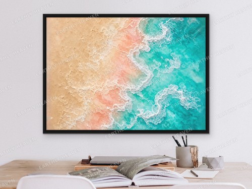 Abstract coral sand turquoise - abstract,